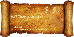 Vékony Judit névjegykártya